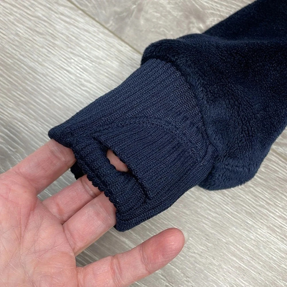 Athleta Girl Navy Feelin’ Great Plush Velour Hoodie Pullover L/12 - Picture 9 of 16